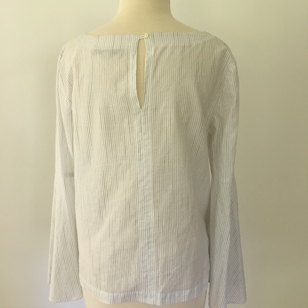 Loft Pinstriped Flare Sleeve Top - Picture 5 of 6